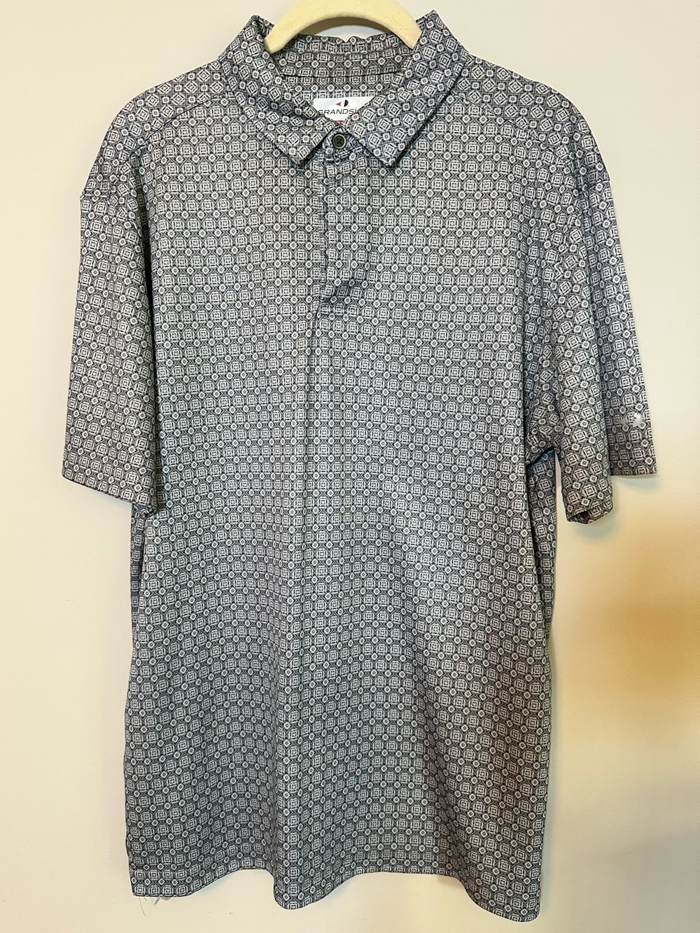 Grand Slam Men's Dark Gray Geometric Dri-Fit Polo Size M Golf Active Athletic - Picture 2 of 10